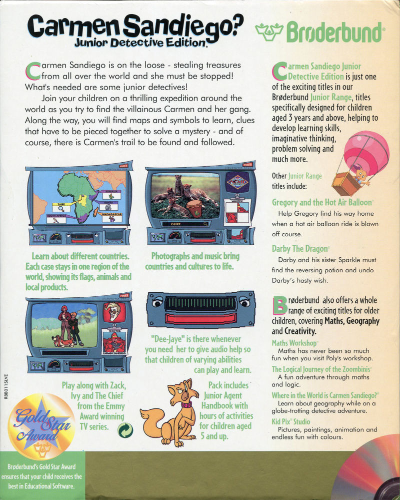 Where in the World Is Carmen Sandiego?: Junior Detective Edition — box-2D-back (WOR)
