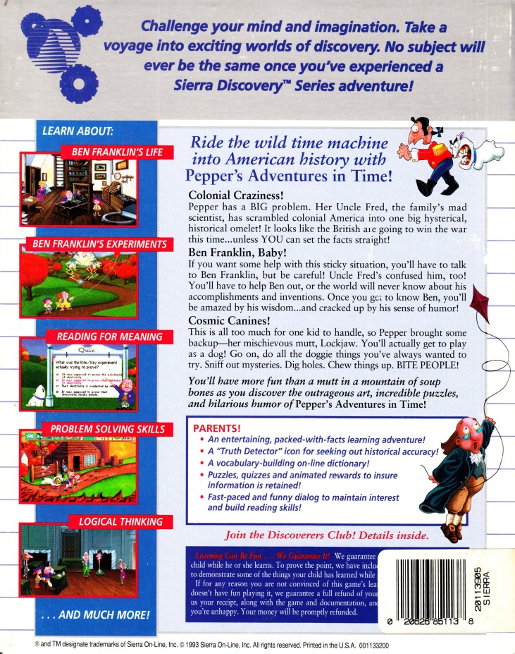 Pepper's Adventures in Time — box-2D-back (WOR)