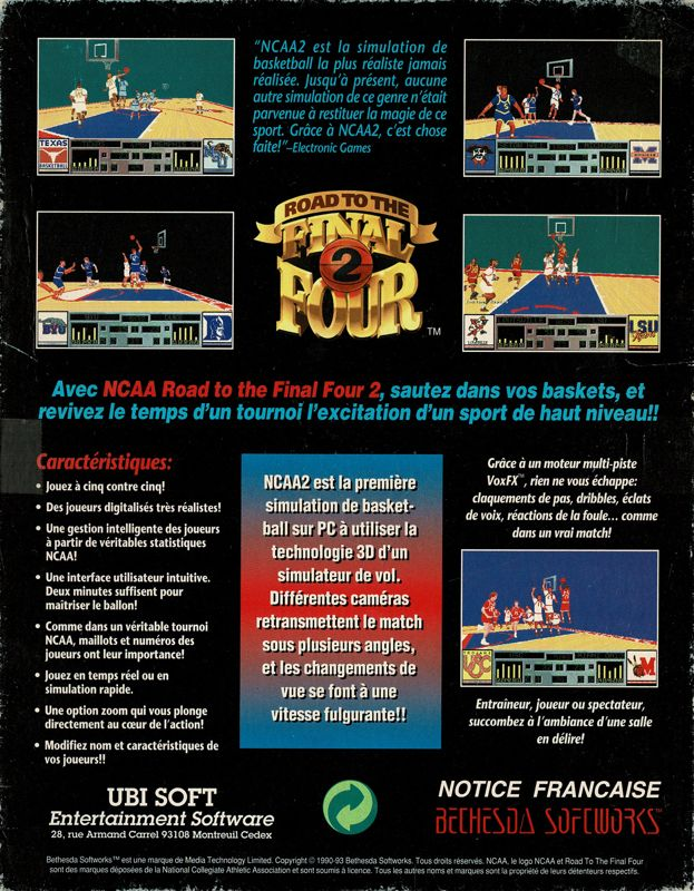 NCAA - Road to the Final Four 2 — box-2D-back (FR)