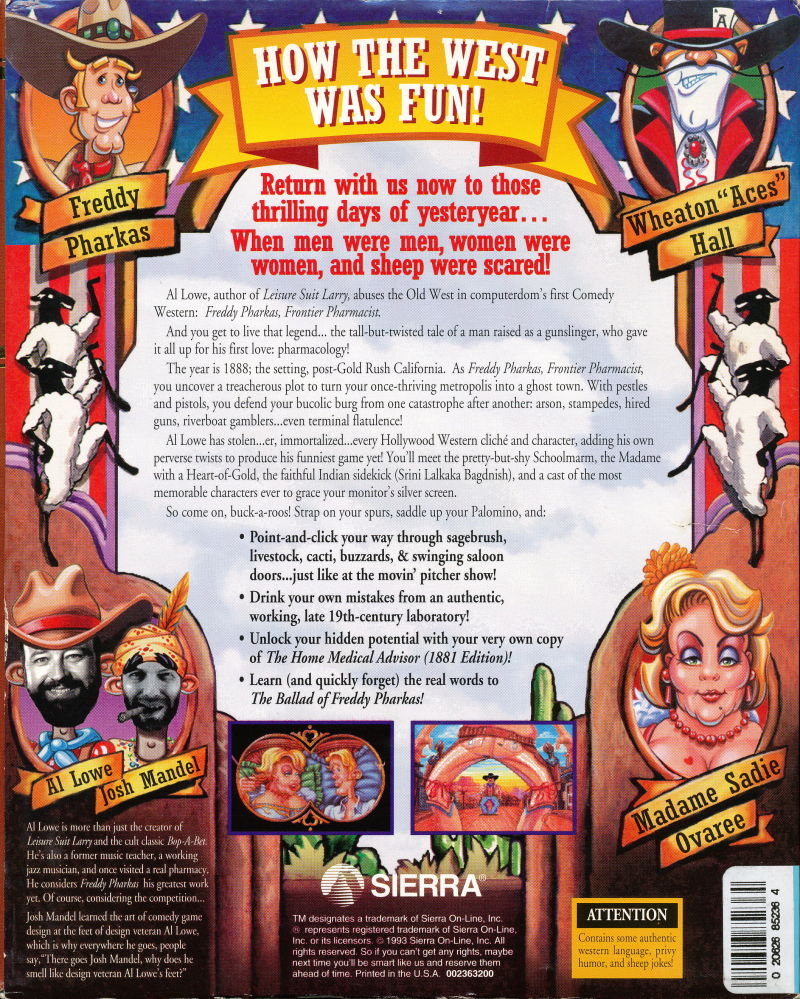 Freddy Pharkas: Frontier Pharmacist — box-2D-back (US)