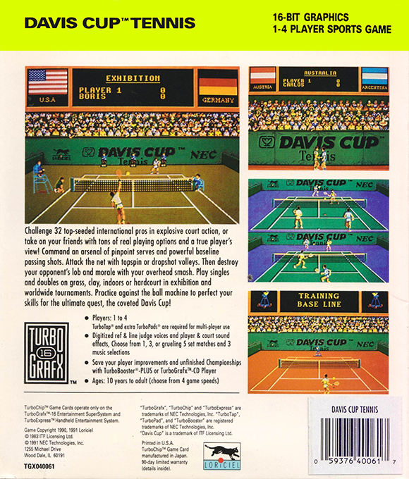 Davis Cup Tennis — box-2D-back (US)