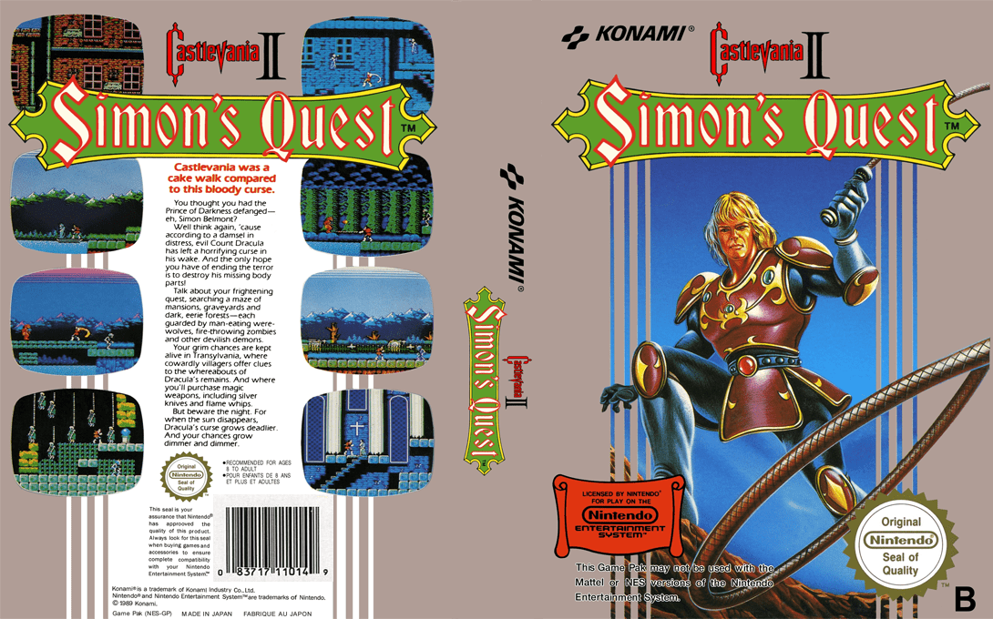 Castlevania II - Simon's Quest — box-texture (EU)