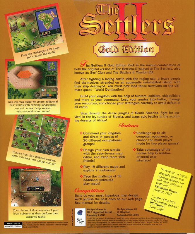 Settlers 2, The - Gold Edition — box-2D-back (US)