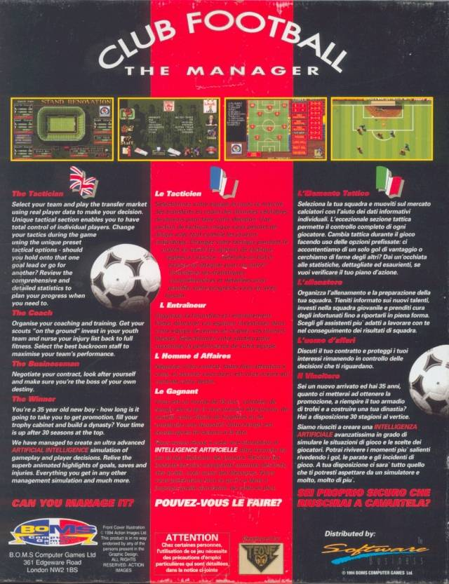 Club Football - The Manager — box-2D-back (WOR)