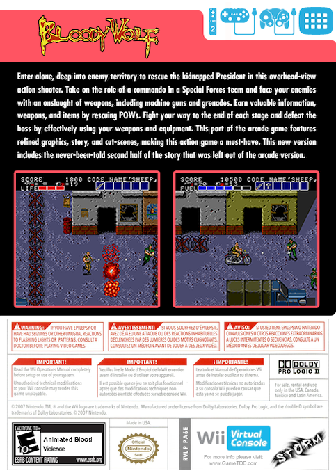 Bloody Wolf — box-2D-back (US)