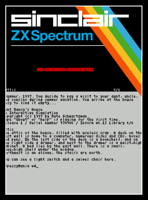 ZxZvm - Aunt Nancy's House - An Interactive Simulation box art