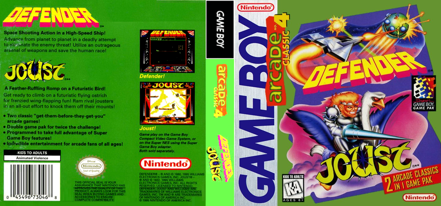 Arcade Classic No. 4 - Defender And Joust — box-texture (US)