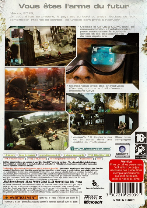 Tom Clancy's Ghost Recon - Advanced Warfighter — box-2D-back (FR)