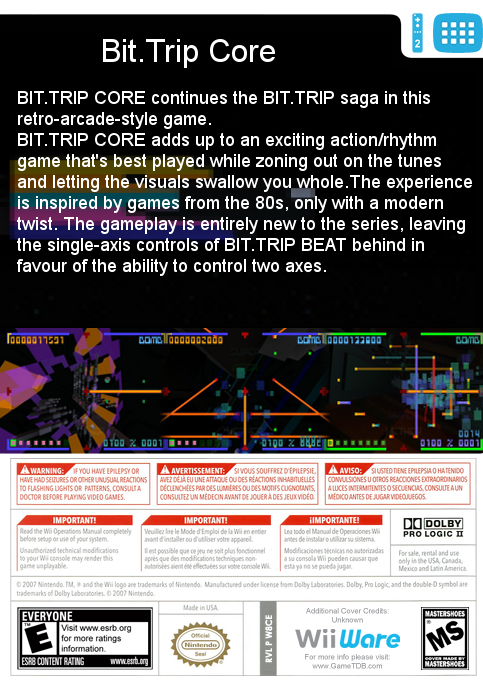 Bit.trip Core — box-2D-back (US)