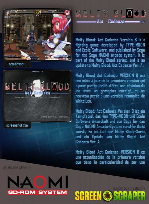 Melty Blood - Act Cadenza Ver. B — box-2D-back (SS)