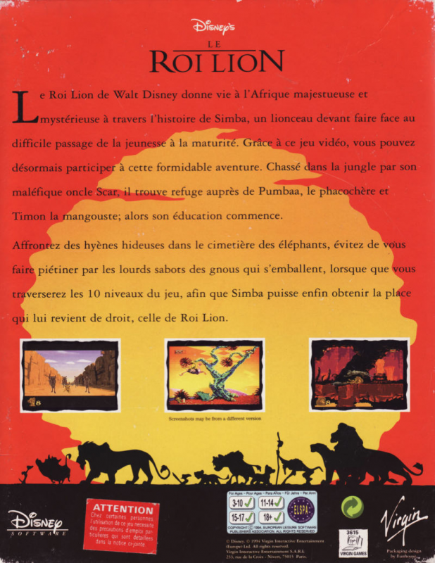 The Lion King — box-2D-back (FR)