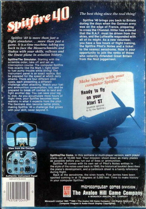 Spitfire 40 — box-2D-back (US)