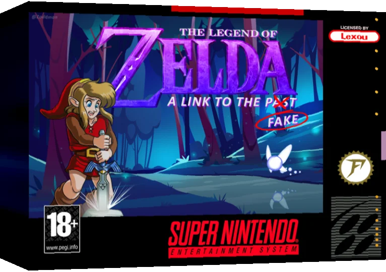 The Legend of Zelda : A Link to the Fake — box-3D (WOR)
