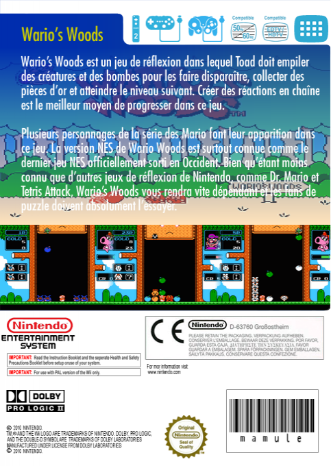 Wario's Woods — box-2D-back (FR)