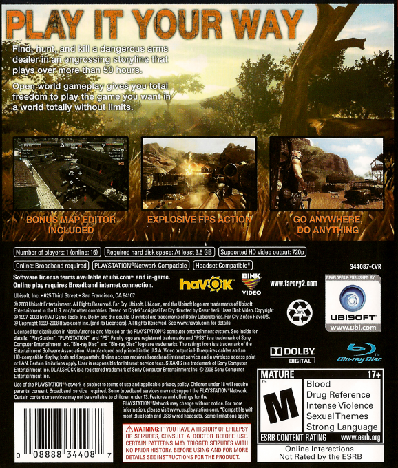 Far Cry 2 — box-2D-back (US)