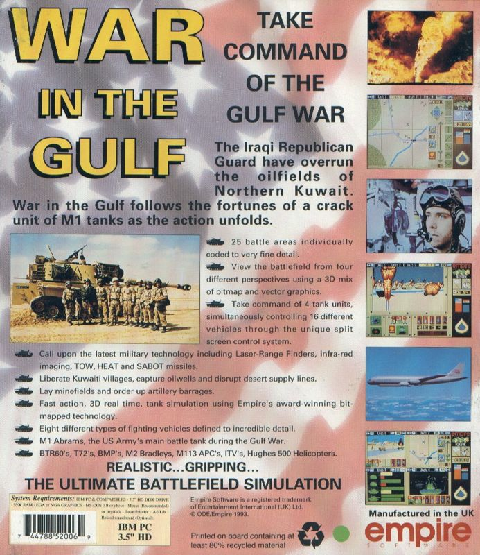War In The Gulf — box-2D-back (US)