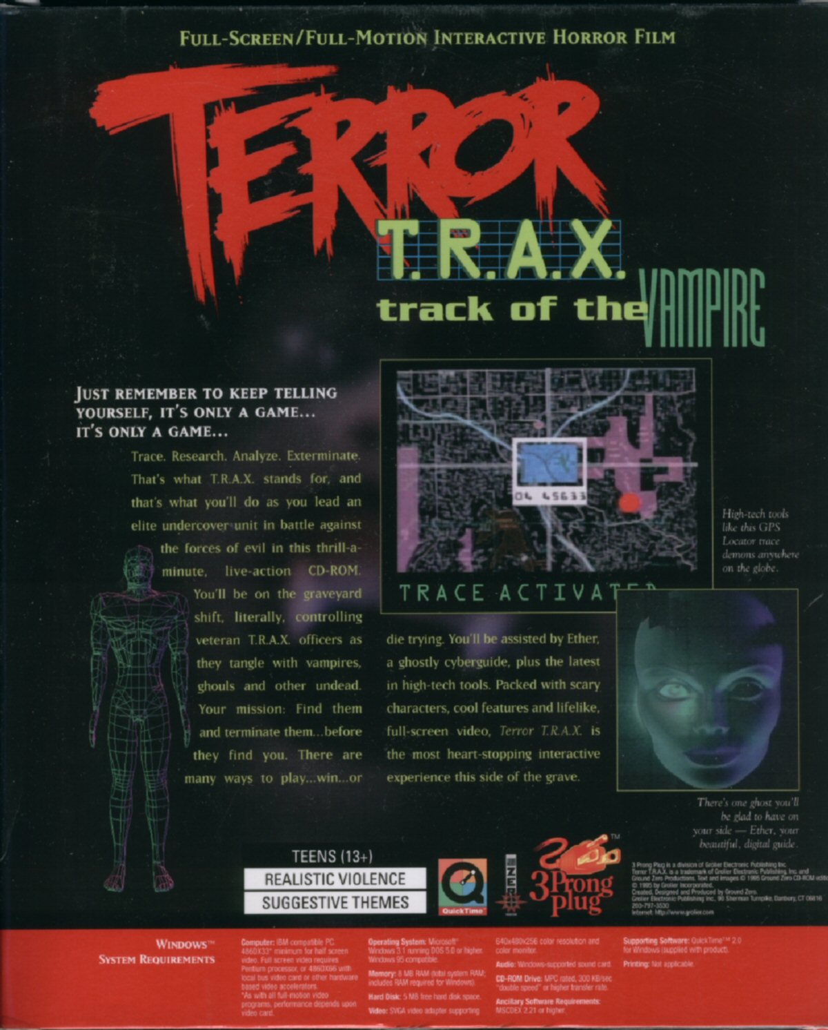 Terror T.R.A.X.: Track of the Vampire — box-2D-back (US)