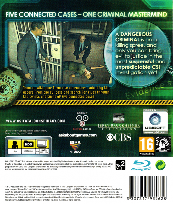 CSI - Crime Scene Investigation - Fatal Conspiracy — box-2D-back (EU)