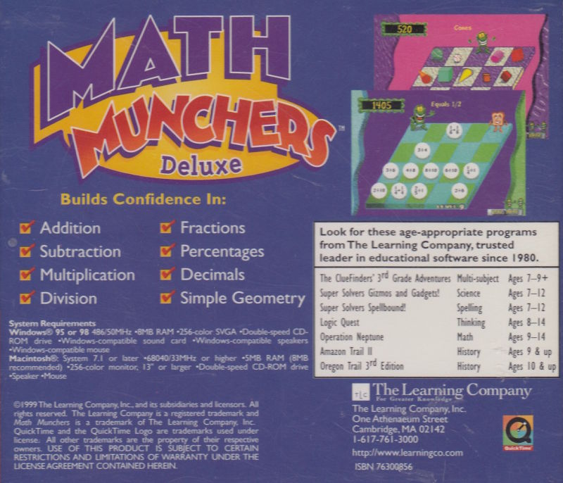 Math Munchers Deluxe — box-2D-back (US)