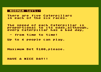 Catepillar Races — ss (WOR)