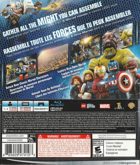 LEGO Marvel Avengers — box-2D-back (CA)