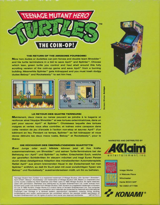 Teenage Mutant Hero Turtles - The Coin-Op! — box-2D-back (EU)