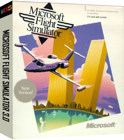 Microsoft Flight Simulator 3 — box-3D (US)