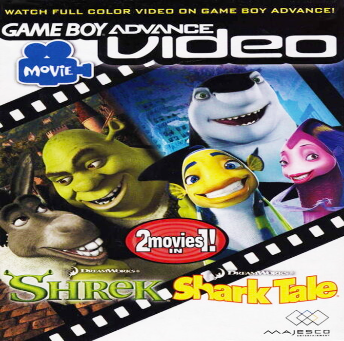 Game Boy Advance Video - Shrek + Shark Tale box art