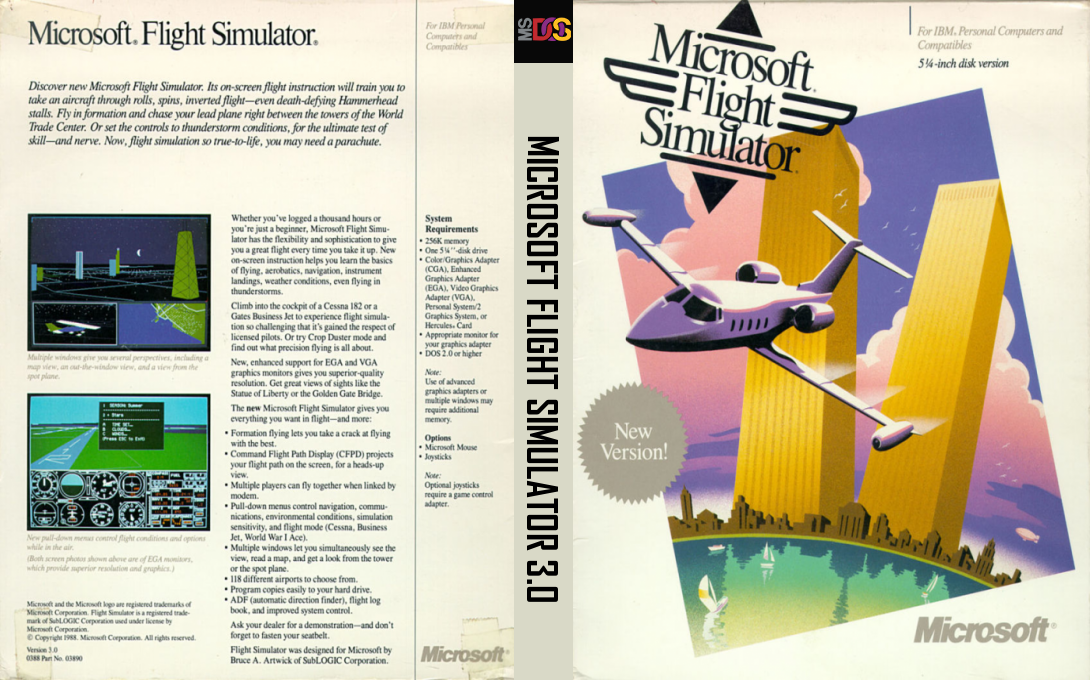 Microsoft Flight Simulator 3 — box-texture (US)