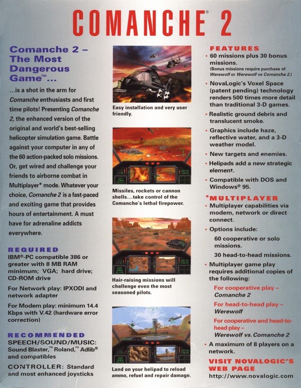 Comanche 2 — box-2D-back (US)