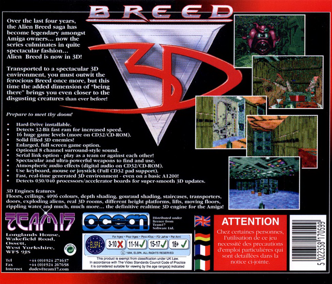 Alien Breed 3D — box-2D-back (WOR)