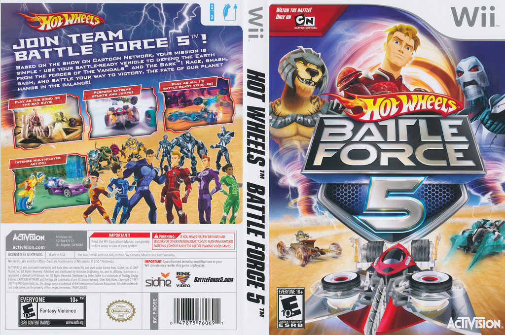Hot Wheels - Battle Force 5 — box-texture (US)