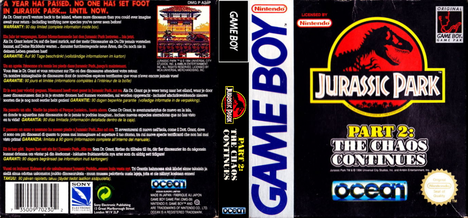 Jurassic Park Part 2 : The Chaos Continues — box-texture (EU)