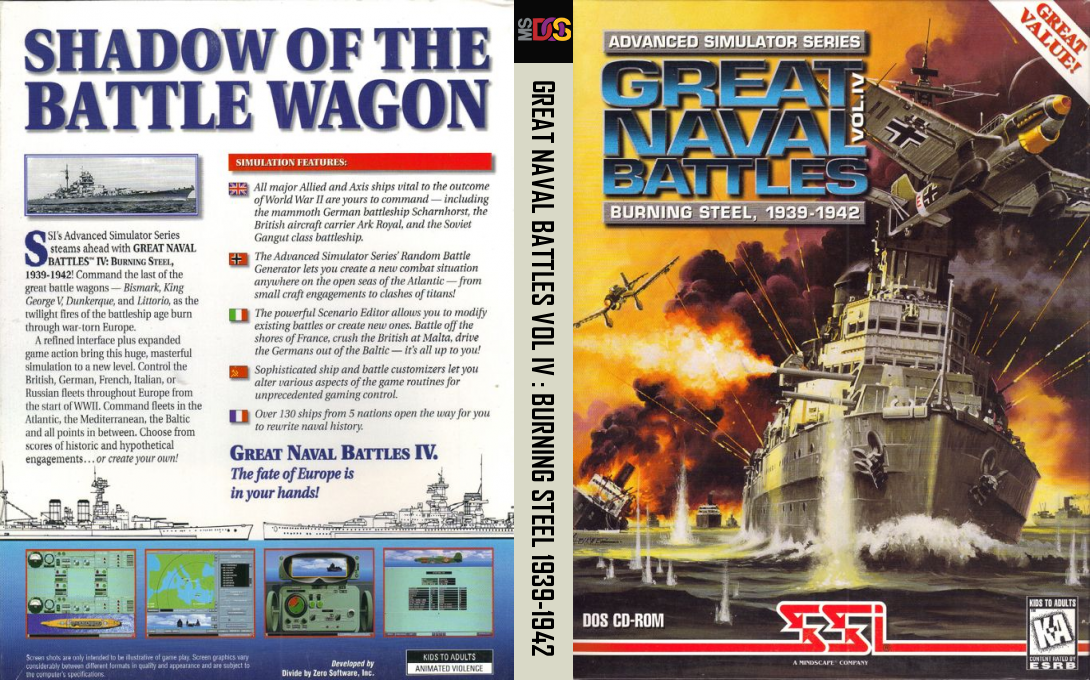 Great Naval Battles Vol 4 - Burning Steel 1939-1942 — box-texture (US)