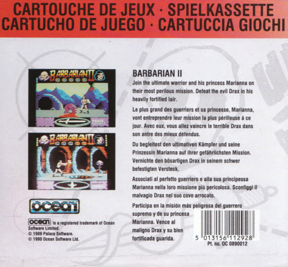 Barbarian 2 - The Dungeon Of Drax — box-2D-back (EU)