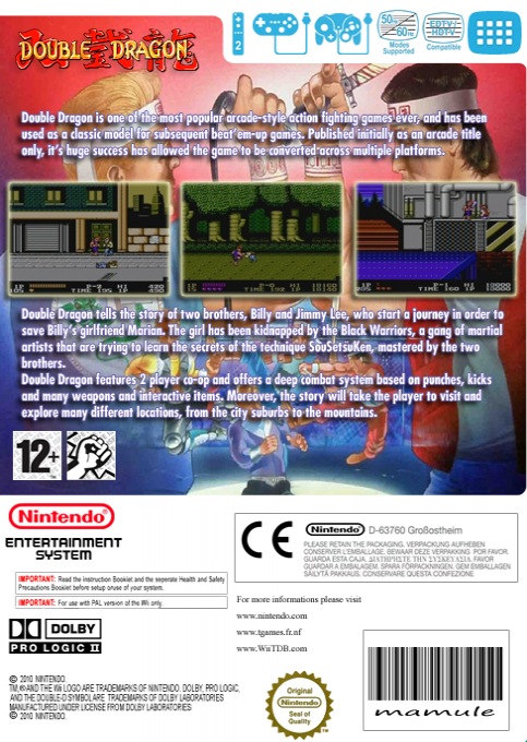 Double Dragon — box-2D-back (EU)
