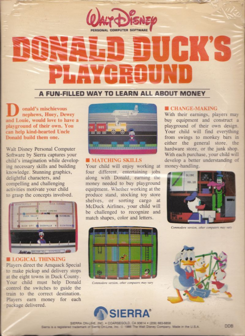 Donald Duck's Playground — box-2D-back (US)