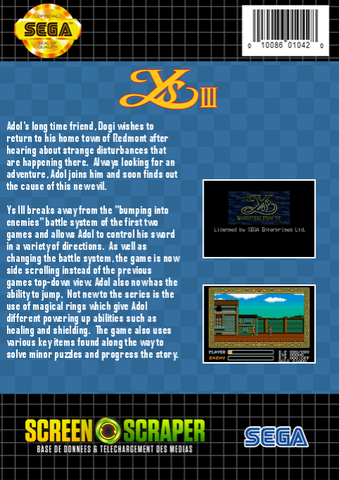 Ys 3 - Wanderers From Ys — box-2D-back (SS)