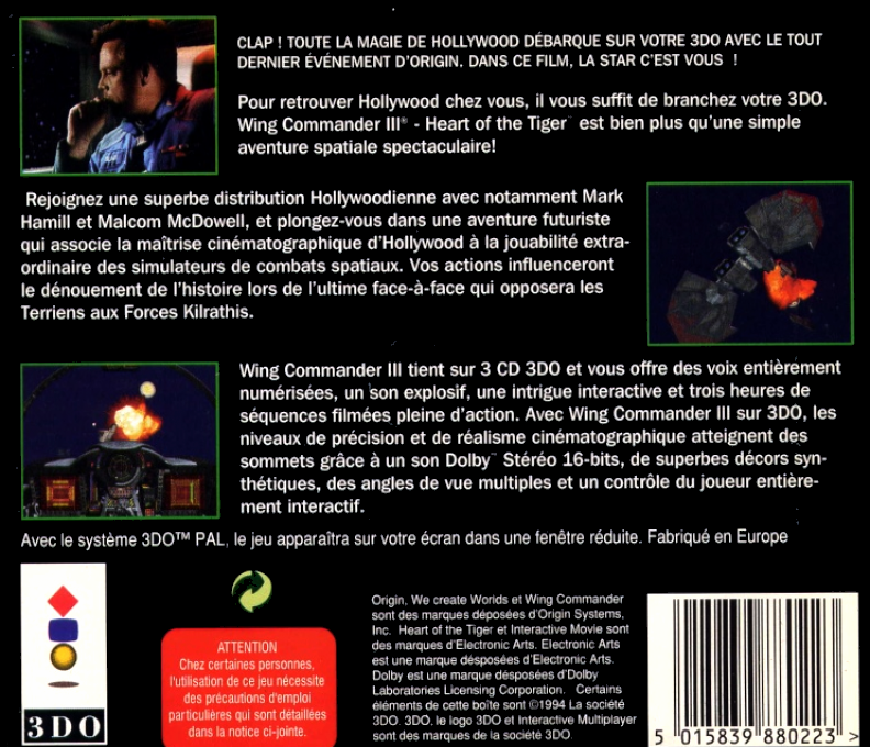 Wing Commander 3 - Heart Of The Tiger — box-2D-back (FR)