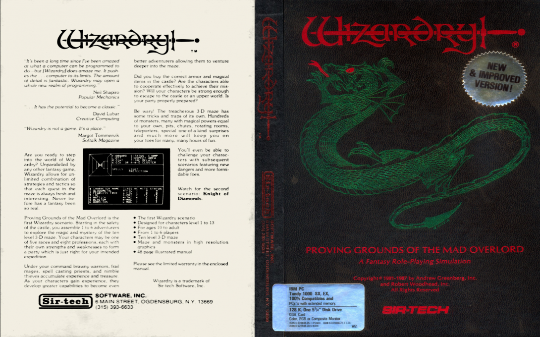Wizardry - Proving Grounds of the Mad Overlord — box-texture (US)