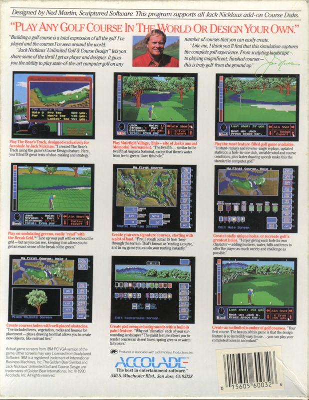 Jack Nicklaus' Unlimited Golf And Course Design — box-2D-back (US)