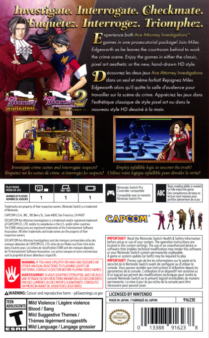 Ace Attorney Investigations Collection — box-2D-back (US)