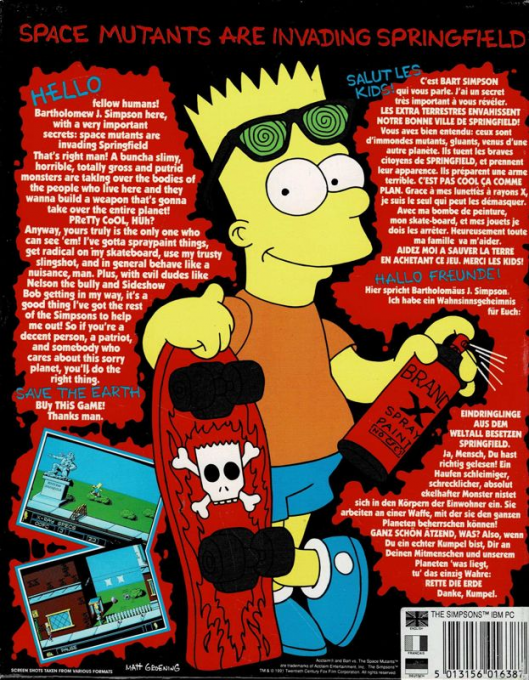 Simpsons - Bart Vs. The Space Mutants, The — box-2D-back (EU)