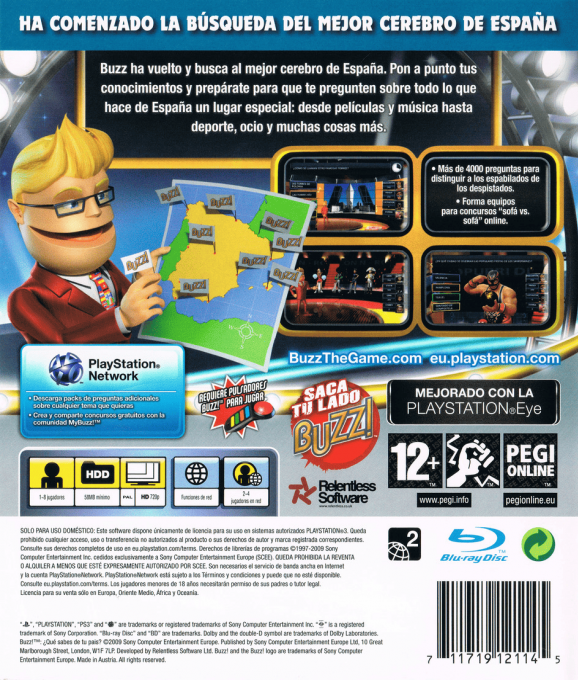 Buzz! Que Sabes de tu Pais — box-2D-back (SP)