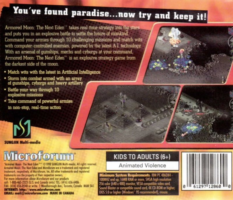 Armored Moon - The Next Eden — box-2D-back (US)