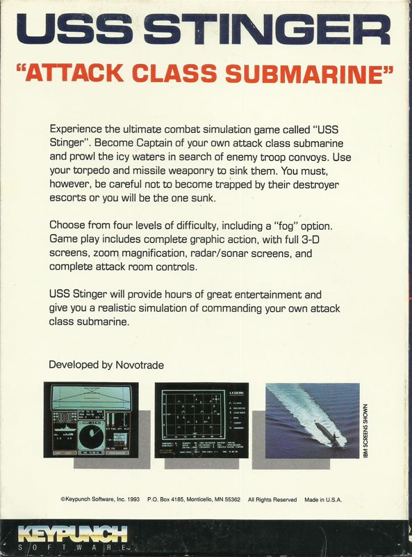 U.S.S. Stinger — box-2D-back (US)