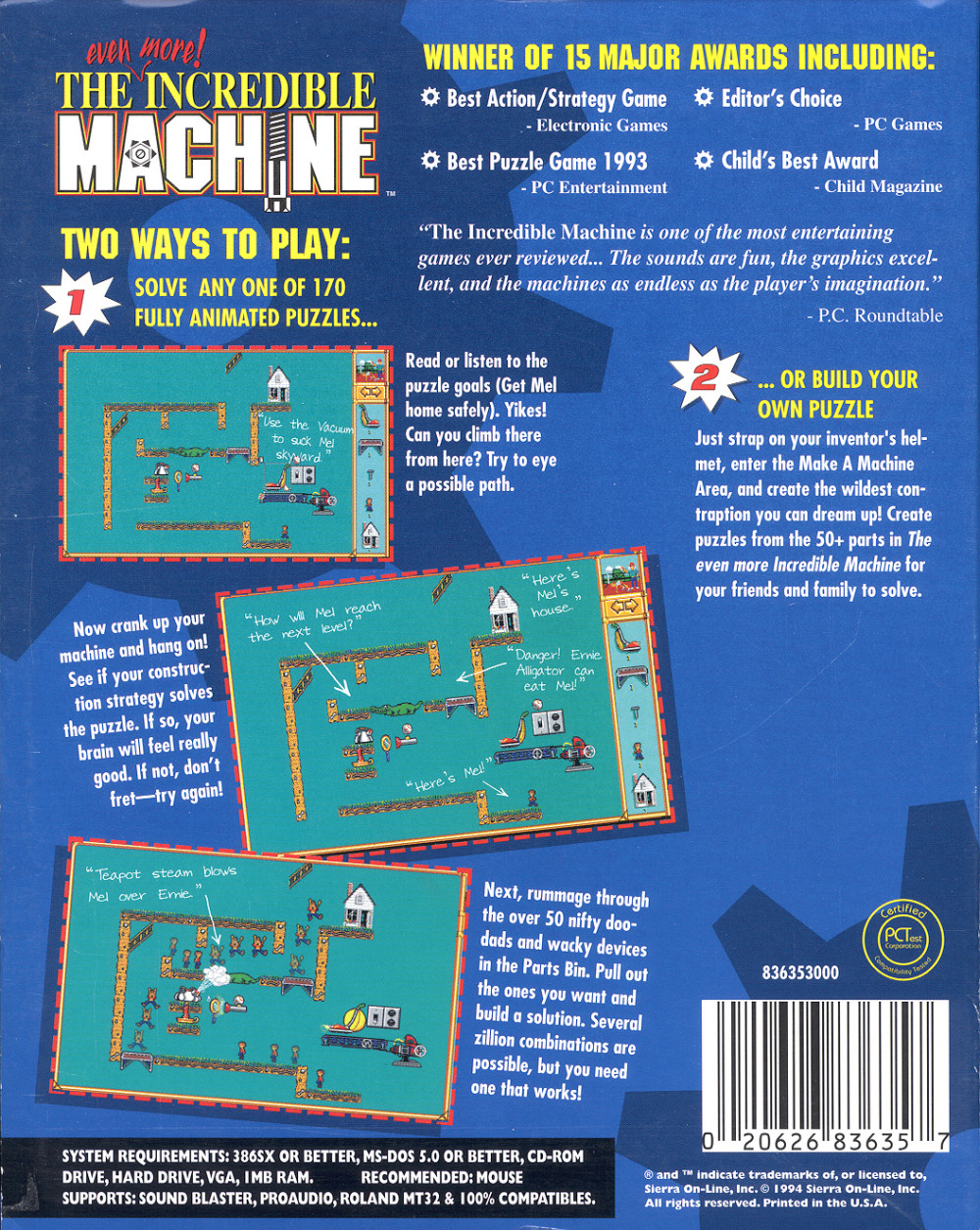 The Even More! Incredible Machine — box-2D-back (US)