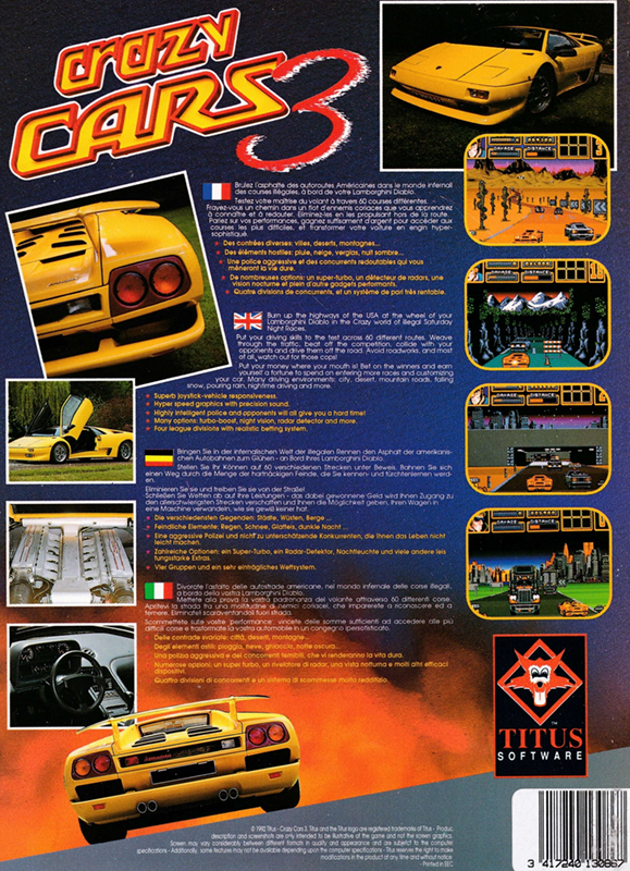 Crazy Cars 3 — box-2D-back (EU)