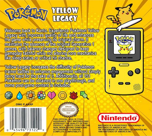 Pokémon : Yellow Legacy — box-2D-back (US)
