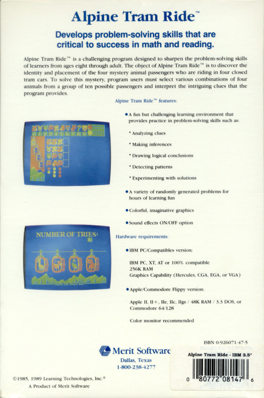 Alpine Tram Ride — box-2D-back (US)